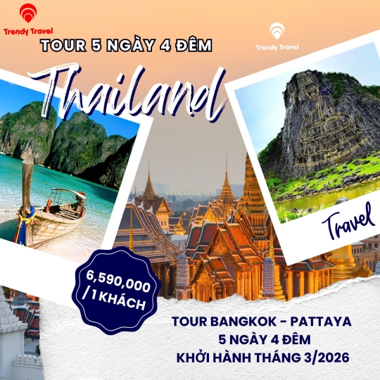 TOUR THÁI LAN 5N4Đ- VƯƠNG QUỐC CHÙA VÀNG  